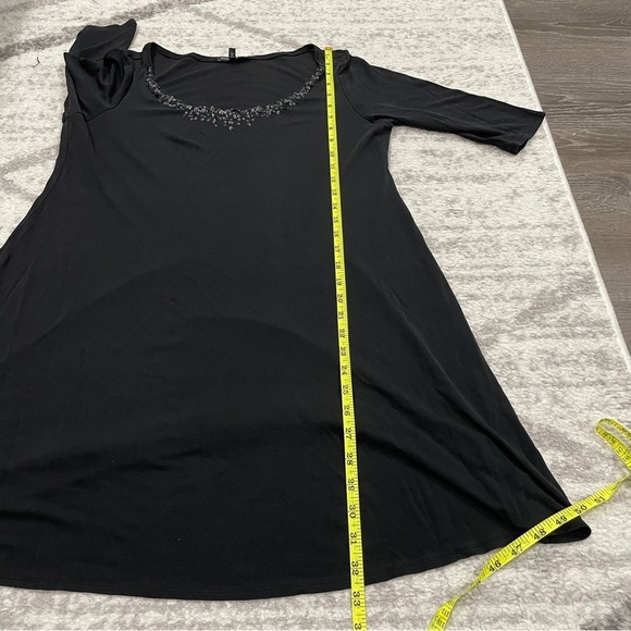 Eileen Fisher Black Sequin 100% Silk Dress - Picture 10 of 11